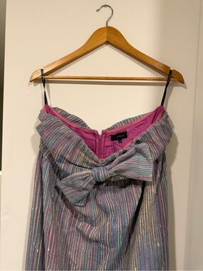 MAJORELLE Pink-Lined Multi-Color Striped Dress
